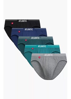 Atlantic 5-pack slipy męskie sport 5SMP-004-NIE/ZIE/CZA/SZM/NIEC, Kolor niebiesko-szary, Rozmiar L, ATLANTIC ze sklepu Primodo w kategorii Majtki męskie - zdjęcie 186671148