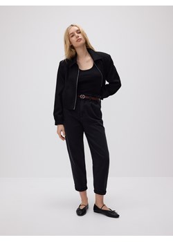 Reserved - Jeansy paperbag z paskiem - szary - id: YT190-90J - marki Reserved - 186673556 Reserved - Jeansy paperbag z paskiem - szary ze sklepu Reserved w kategorii Jeansy damskie - zdjęcie 186673556