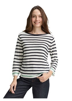 Tom Tailor Bluzka w kolorze kremowo-granatowym ze sklepu Limango Polska w kategorii Bluzki damskie - zdjęcie 186676087