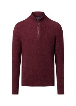 Nils Sundström Męski sweter z dzianiny Mężczyźni Bawełna bordowy wypukły wzór tkaniny ze sklepu vangraaf w kategorii Swetry męskie - zdjęcie 186677296