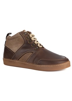 Barefoot zimowe buty skórzane unisex Explorer ciemno brązowe ze sklepu butyolivier w kategorii Botki - zdjęcie 186684335