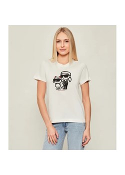 Karl Lagerfeld T-shirt IKON SKETCH DUO | Regular Fit ze sklepu Gomez Fashion Store w kategorii Bluzki damskie - zdjęcie 186688025