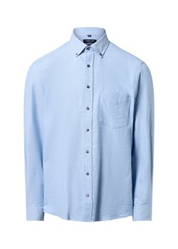 Andrew James Męska koszula flanelowa Mężczyźni Regular Fit Bawełna jasnoniebieski wzorzysty ze sklepu vangraaf w kategorii Koszule męskie - zdjęcie 186693946