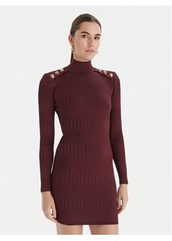 Marciano Guess Sukienka dzianinowa 5BGK52 5881Z Bordowy Slim Fit ze sklepu MODIVO w kategorii Sukienki - zdjęcie 186696287