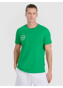 Męski t-shirt z nadrukiem 4F 4FRSS25TTSHM2854 - zielony ze sklepu Sportstylestory.com w kategorii T-shirty męskie - zdjęcie 186697096