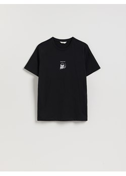 Reserved - T-shirt regular z nadrukiem - czarny ze sklepu Reserved w kategorii T-shirty męskie - zdjęcie 186701356