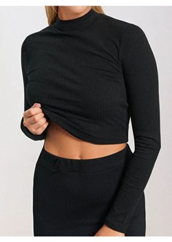 Sinsay - Crop top z długim rękawem - czarny ze sklepu Sinsay w kategorii Bluzki damskie - zdjęcie 186703048