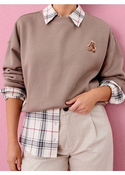 Sinsay - Bluza crewneck z nadrukiem - brązowy ze sklepu Sinsay w kategorii Bluzy damskie - zdjęcie 186703097