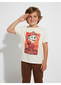 Sinsay - Bawełniana koszulka z nadrukiem PAW Patrol - kremowy ze sklepu Sinsay w kategorii T-shirty chłopięce - zdjęcie 186703098