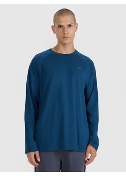 Męski longsleeve basic 4F 4FWAW25TLONM474 - granatowy ze sklepu Sportstylestory.com w kategorii T-shirty męskie - zdjęcie 186703279