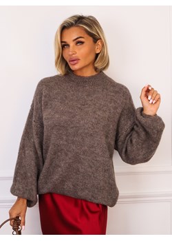 SWETER OVERSIZE Z DOMIESZKĄ WEŁNY- FANGO ze sklepu olika.com.pl w kategorii Swetry damskie - zdjęcie 186707566