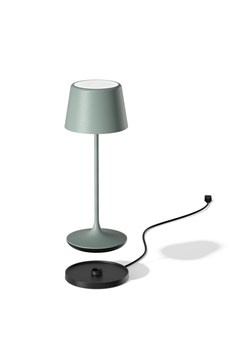 Restauracyjna lampka przenośna LED LUNA 300 w kolorze zielono-szarym matowym 6 sztuk/komplet ze sklepu Lysne w kategorii Lampy stołowe - zdjęcie 186708295