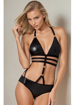 Damskie błyszczące body damskie Lamis, Kolor czarny, Rozmiar L/XL, Passion ze sklepu Intymna w kategorii Body damskie - zdjęcie 186709517