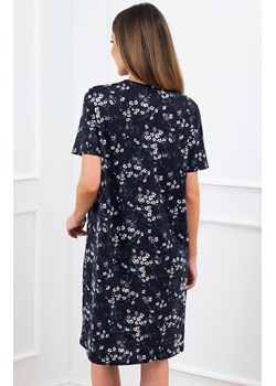 Koszula nocna damska na krótki rękaw Celestina, Kolor granatowy-wzór, Rozmiar M, Italian Fashion ze sklepu Intymna w kategorii Koszule nocne - zdjęcie 186709608
