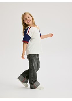 Reserved - Jeansy wide leg z podwiniętą nogawką - szary ze sklepu Reserved w kategorii Spodnie dziewczęce - zdjęcie 186712246