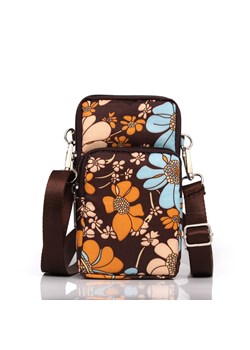 Torebka listonoszka etui na telefon wielokolorowa kwiaty brąz SR86 ze sklepu butyolivier w kategorii Etui - zdjęcie 186715345