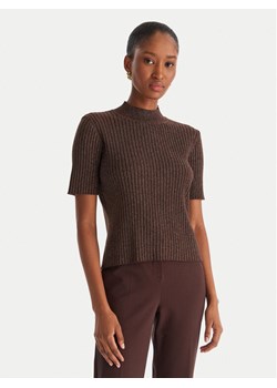 ACCESS FASHION Sweter 54-8046 Brązowy Slim Fit ze sklepu MODIVO w kategorii Swetry damskie - zdjęcie 186720886