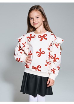 Sinsay - Bluza crewneck ze wzorem w kokardy - kremowy ze sklepu Sinsay w kategorii Bluzy dziewczęce - zdjęcie 186721865