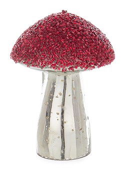 Bizzotto Figurka dekoracyjna &quot;Mushroom&quot; w kolorze srebrno-czerwonym - wys. 9,5 cm ze sklepu Limango Polska w kategorii Dekoracje - zdjęcie 186722999