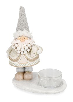 Bizzotto Świecznik &quot;Santa&quot; w kolorze szaro-kremowym - wys. 15 cm ze sklepu Limango Polska w kategorii Świeczniki - zdjęcie 186723045