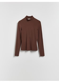 Reserved - Longsleeve z modalu - ciemnobrązowy ze sklepu Reserved w kategorii Bluzki damskie - zdjęcie 186723478
