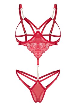 Body sexy Obsessive Matildea crotchless teddy czerwony ze sklepu kontri.pl w kategorii Body damskie - zdjęcie 186724436
