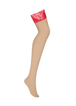 Pończochy do pasa Obsessive Matildea stockings czerwony ze sklepu kontri.pl w kategorii Pończochy - zdjęcie 186724445