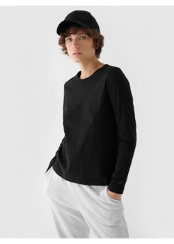 Damski longsleeve basic 4F 4FWMM00TLONF431 - czarny ze sklepu Sportstylestory.com w kategorii Bluzki damskie - zdjęcie 186725555