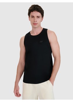 Męski top regular 4F 4FWMM00TSLEM126 - czarny ze sklepu Sportstylestory.com w kategorii T-shirty męskie - zdjęcie 186725649