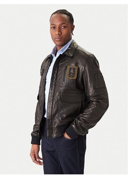 Aeronautica Militare Kurtka skórzana 252PN0846U100839 Czarny Regular Fit ze sklepu MODIVO w kategorii Kurtki męskie - zdjęcie 186729366