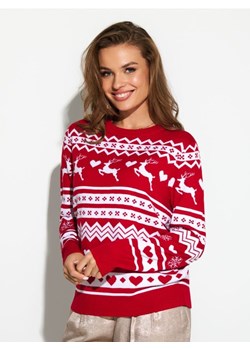 Sinsay - Sweter ze świątecznym wzorem - czerwony - id: 353FJ-33X - marki Sinsay - 186735627 Sinsay - Sweter ze świątecznym wzorem - czerwony ze sklepu Sinsay w kategorii Swetry damskie - zdjęcie 186735627