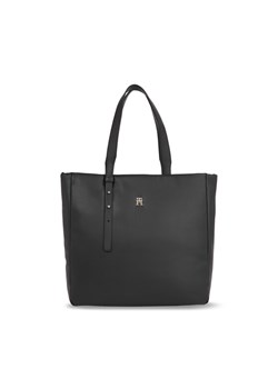 Torebka Tommy Hilfiger Th Soft Tote AW0AW15527 Czarny ze sklepu eobuwie.pl w kategorii Torby Shopper bag - zdjęcie 186735867
