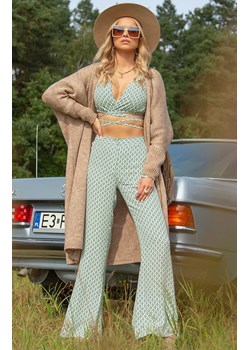 F1279 długi kardigan z wełną, Kolor latte, Rozmiar 40/42, Fobya ze sklepu Primodo w kategorii Swetry damskie - zdjęcie 186736135