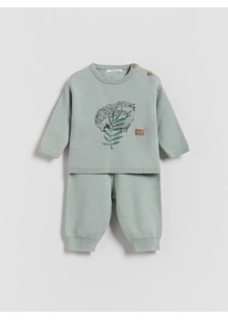 Reserved - Dzianinowy komplet z wiskozą - jasnozielony ze sklepu Reserved w kategorii Komplety niemowlęce - zdjęcie 186737066