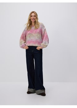 Reserved - Sweter z obniżoną linią ramion - różowy ze sklepu Reserved w kategorii Swetry damskie - zdjęcie 186737078