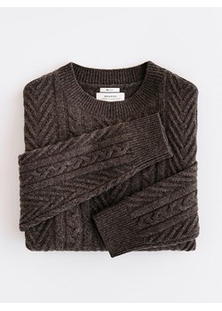Reserved - Sweter z wełną - brązowy ze sklepu Reserved w kategorii Swetry męskie - zdjęcie 186737128
