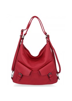 Uniwersalna Torebka Damska Herisson Plecaczek Czerwona ze sklepu PaniTorbalska w kategorii Torby Shopper bag - zdjęcie 186738498