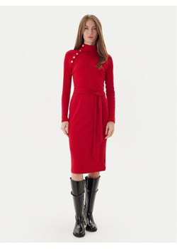 LAUREN RALPH LAUREN Sukienka dzianinowa 200980036002 Czerwony Slim Fit ze sklepu MODIVO w kategorii Sukienki - zdjęcie 186741029