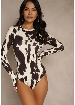 Brązowe Body z Wiskozą w Łaty Retilve ze sklepu renee.pl w kategorii Body damskie - zdjęcie 186741816