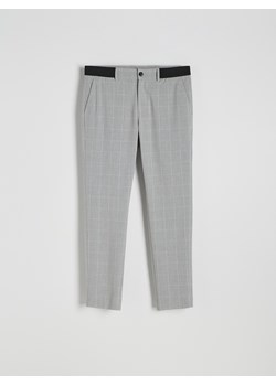 Reserved - Spodnie chino slim fit w kratę - jasnoszary ze sklepu Reserved w kategorii Spodnie męskie - zdjęcie 186745336