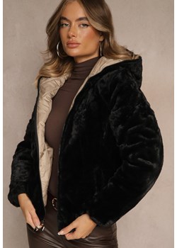 Beżowa Dwustronna Kurtka z Pikowanymi Przeszyciami i Kapturem Tianessa ze sklepu renee.pl w kategorii Kurtki damskie - zdjęcie 186745835