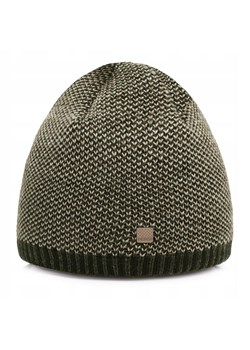 Ciepła, Dwuwarstwowa Czapka Beanie - Pako Jeans - Oliwkowy Melanż CPAPJNSz92ol ze sklepu JegoSzafa.pl w kategorii Czapki zimowe męskie - zdjęcie 186748507