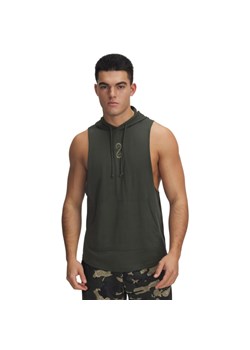 Męski top treningowy z kapturem Under Armour Project Rock Snake SL HD - khaki ze sklepu Sportstylestory.com w kategorii Bluzy męskie - zdjęcie 186749089