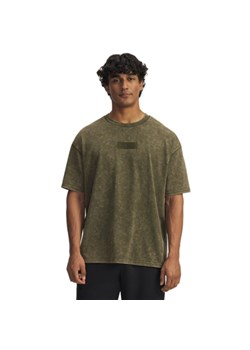 Męski t-shirt oversize z nadrukiem Under Armour Project Rock - zielony ze sklepu Sportstylestory.com w kategorii T-shirty męskie - zdjęcie 186749119