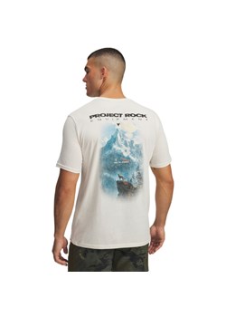 Męski t-shirt z nadrukiem Under Armour Project Rock - biały ze sklepu Sportstylestory.com w kategorii T-shirty męskie - zdjęcie 186749146