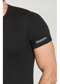 Kappa męski t-shirt klasyczny z grubszej bawełny czarny K1306, Kolor czarny, Rozmiar S, Kappa ze sklepu Primodo w kategorii Podkoszulki męskie - zdjęcie 186749376