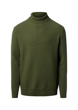 Finshley & Harding Męski sweter z dzianiny z wełną i kaszmirem Mężczyźni Sztuczne włókno oliwkowy wypukły wzór tkaniny ze sklepu vangraaf w kategorii Swetry męskie - zdjęcie 186753376
