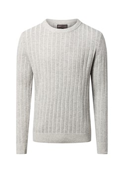 Finshley & Harding Męski sweter z dzianiny z wełną i kaszmirem Mężczyźni Sztuczne włókno jasny szary wypukły wzór tkaniny ze sklepu vangraaf w kategorii Swetry męskie - zdjęcie 186753377