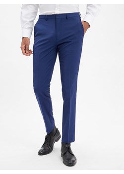 HUGO Spodnie - Hesten Mężczyźni Super Slim Fit niebieski jednolity ze sklepu vangraaf w kategorii Spodnie męskie - zdjęcie 186753395