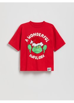 Reserved - Świąteczny t-shirt Grinch - czerwony ze sklepu Reserved w kategorii T-shirty chłopięce - zdjęcie 186753448